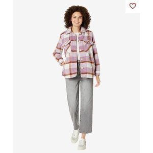 Blank NYC Plaid Shirt Jacket in Voyager size XS